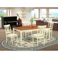 thumbnail image 2 of DOPL5-WHI-W East West Furniture 5 Piece Dining Room Furniture Set- a Rectangle Table and 4 Dining Chairs, Buttermilk & Cherry (Seat Option), 2 of 5