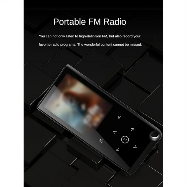 Reproductor de MúSica MP3 Bluetooth 5.0 Sin PéRdidas de Audio PortáTil de Alta Fidelidad con FM/Libro ElectróNico/Grabadora/Reproductor de VíDeo MP4 Negro