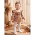 thumbnail image 5 of Cjfdfy Newborn Baby Girl Thanksgiving Outfit Turkey Or Homemade Rolls Long Sleeve Smocked Romper Dress Headband Infant Cute My First Thanksgiving Fall Winter Clothes 0-18M, 5 of 9