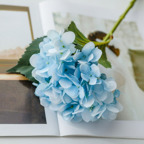 Flor de seda falsa, flor de simulación de hortensia artificial, hortensia artificial, flor de seda artificial diseñada a medida para la perfección