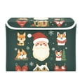 thumbnail image 7 of Yayeee Collapsible Cube Storage Bin with Lid Fabric Closet Decorative Basket with Handles, Green Christmas, 7 of 7