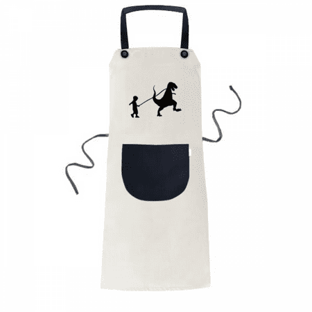 

Children Rope Dinosaur Movement Apron Adjustable Bib Cotton Linen BBQ Kitchen Pocket Pinafore