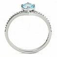 thumbnail image 3 of Womans Silver Aquamarine Ring High polished (no plating) 316L Stainless Steel Ring with AAA Grade CZ in Sea Blue DA167, 3 of 5