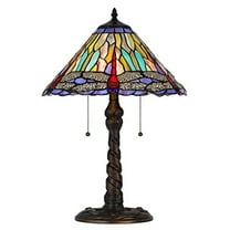 Cal Lighting 60W X 2 Metal/Resin Tiffany Table Lamp With Pull Chain Switches