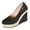 Black, variant on Women's Classic Wedge Sandal Large Slope Heel Waterproof Platform Thick Bottom Round Head Slope Heel Hemp Solid Color Fashion Casual Denim Shoes Black 7(39)