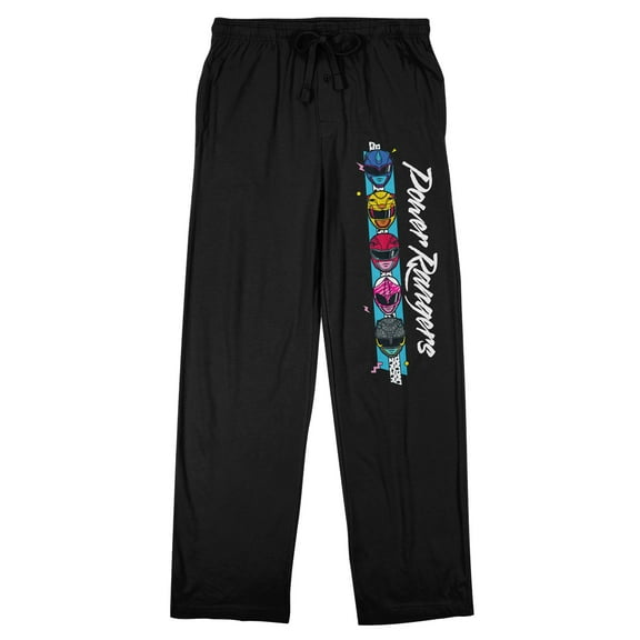 Power Rangers Faces Men's Black Sleep Pajama Pants