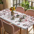 thumbnail image 3 of Leaves Table Cloths for 4 Foot Rectangle Tables, Pink Brown Summer Botanical Patio Waterproof Elastic Fitted Tablecloths, Washable Rectangular Table Cover for Camping, 3 of 8