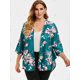 thumbnail image 2 of Floral frente abierto más el tamaño de la blusa Rosegal Blusas Tallas Grandes, 2 of 5
