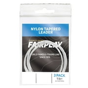 Cortland Fairplay 7.5' Nylon Monofilament Tapered Fly Fishing Leader, No Loop, 3 Pack, 5X, 4.5-Pound Test, 607002
