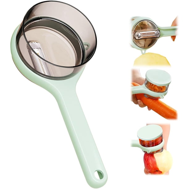 Pelr multifuncional de frutas y verduras con colector de contenedores de escombros, cubeta, depósito de depósito de cubeta, caja de almacenamiento integrada, herramienta de pel para cocina