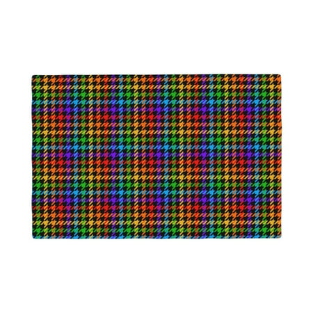 

Placemats Set of 4 Rainbow Houndstooth Heat Resistant Non - Slip Place mats Waterproof table mat for Kitchen Dining-4片装