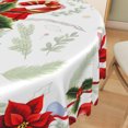 thumbnail image 2 of Duangreer Christmas Tablecloth Round 60 Inch Candy Sticks Poinsettia Print, Table Cloth Circle Washable Waterproof for Holiday Party Kitchen Dining Outdoor Decor, 2 of 6