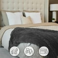 thumbnail image 4 of Sunbeam Extra Long Heated Throw Blanket Ribbed Velvet 4 Heat Settings Auto-Off Brushed Nickel 50 x 70, 4 of 15