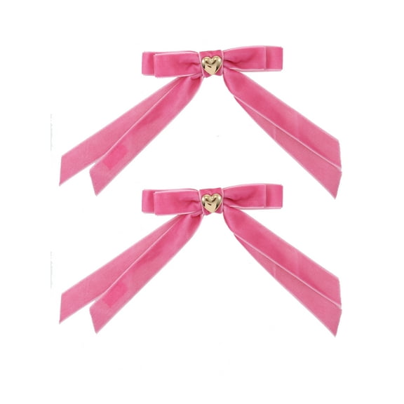 Packed Party Pink Velvet Hair Bows, 2 Hair Clips