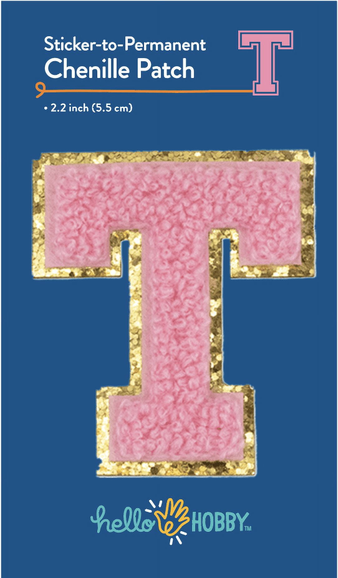 Hello Hobby Chenille T Pink Patch