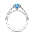 thumbnail image 3 of Rosec Jewels 2 Ct Lab Grown Blue Diamond Oval Engagement Ring for Women (IGI Certified, VS1 Quality) - Blue and White Diamond Ring, 18K White Gold, US 7.50, 3 of 9