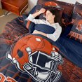 thumbnail image 4 of jejeloiu Ruby Football Sport 7 Pieces Bedding Comforter Set,Orange Black Full Bedding Set For Boys Kids Reversible, 4 of 8