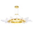 thumbnail image 1 of 21 Light Chandelier with Satin Gold finish, 1 of 2
