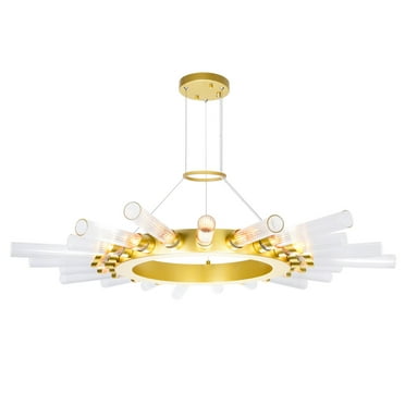 CWI Lighting Collar 21 Light Contemporary Metal Chandelier in Satin Gold