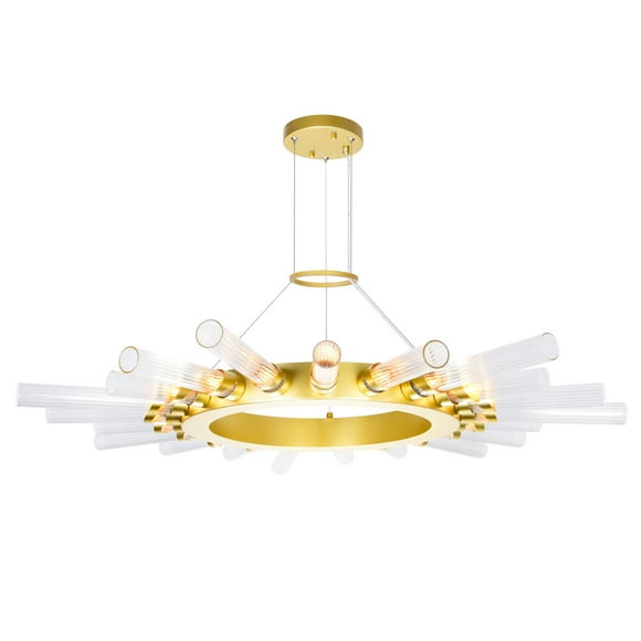 21 Light Chandelier with Satin Gold finish