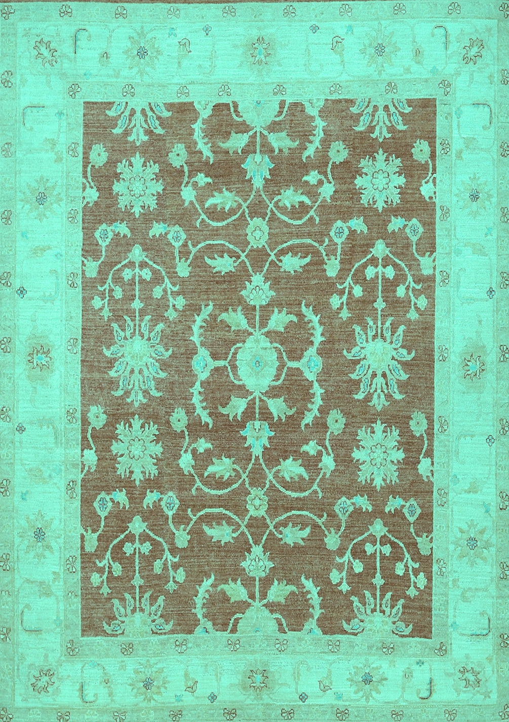 Turquoise Mediterranean Rug Ahgly Company Indoor Rectangle Oriental Turquoise Blue Traditional Area ...