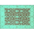 thumbnail image 1 of Ahgly Company Machine Washable Indoor Rectangle Oriental Turquoise Blue Traditional Area Rugs, 4' x 6', 1 of 4
