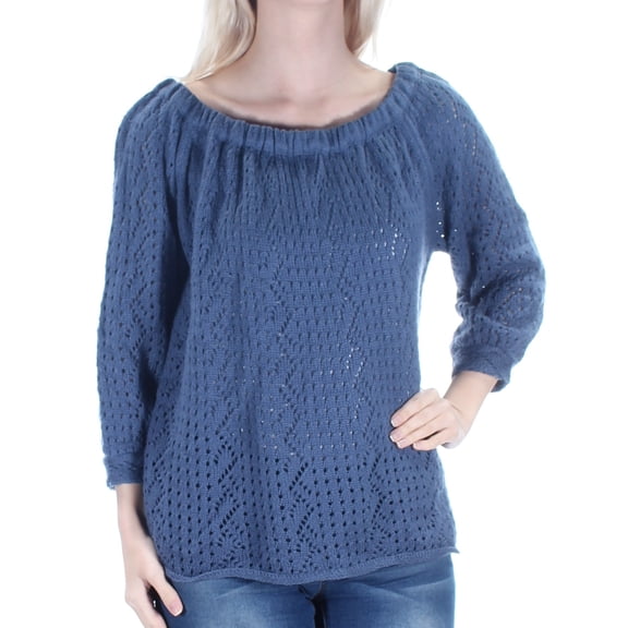 STYLE & COMPANY $41 Womens New 1908 Blue Sheer Sweater S B B