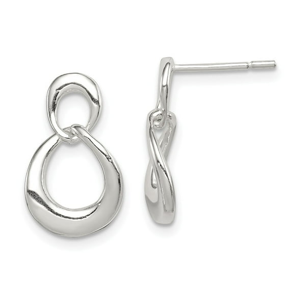 FB Jewels Sterling Silver Rhodium Plated Fancy Dangle Earrings