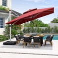 thumbnail image 3 of PURPLE LEAF 12FT Deluxe Square Patio Umbrella, Large Offset Cantilever Umbrella with 360° Rotation, Terra, 3 of 14