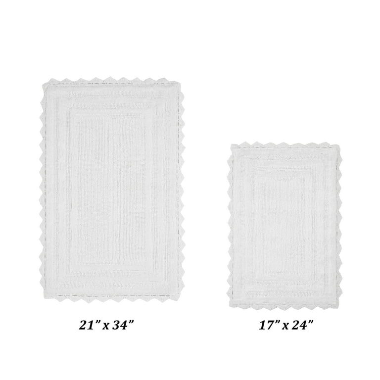 Better Trends Lilly Crochet Collection White 100% Cotton 4-Piece 17 in.x24 in.:20 in.x20 in.:21 in.x34 in.:24 in.x 40 in. Bath Rug Set