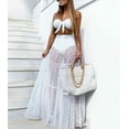 thumbnail image 2 of LMLYSoH Ladies Sexy Long Skirt High Waist Mesh Wave Dots Embellished Solid Color Fashion Light Dress, 2 of 4