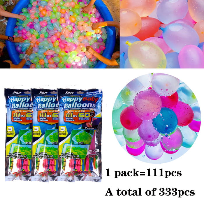 300 Pieces Assorted Colors for sale online Shatchi Water Balloons Bombs with Hose Nozzle 
