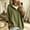 Army Green, variant on Women's Henley Hooded Knit Poncho, Solid Loose 3/4 Sleeve Pullover, Lightweight Button-Up Drape Sweater with Drawstring, Beige L