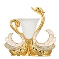 thumbnail image 1 of Coffee Dessert Spoon Fork Set, Swan Base Holder Dinnerware Set With 6 Spoons, Luxury Exquisite Elegant Swan Shape Spoon Holder, Zinc Alloy Decorative Swan Flatware For Coffee Fruit, 1 of 8