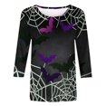 thumbnail image 3 of Halloween 3/4 Length Sleeve Womens Tops,Halloween Women 3/4 Sleeve Tops 2023 Elbow Length Crewneck Cute Pumpkin Graphic Tshirt Three Quarter Sleeve Casual Blouse Tees Tunic, 3 of 5