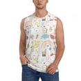thumbnail image 3 of Uemuo Summer Rabbit Pattern Men's Sleeveless T-Shirt,Muscle Athletic Tank Top, Moisture-wicking Quick-dry Breathable Classic Tee Top for Gym Run Outdoor Sports-Medium, 3 of 8