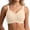 Beige, variant on Alun Mesh Splicing V-Neck Bras for Women Wireless No Underwire Smoothing Seamless Push up Bralette Side Support and Soft Simple Comfortable for Daily Wear White XL