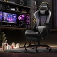 thumbnail image 7 of Homall Gaming Chair Massage Office Chair High Back PU Leather Chair with Footrest, Gray, 7 of 7