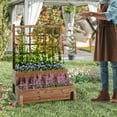 thumbnail image 4 of Gymax 2PCS Raised Garden Bed w/Trellis Drainage Holes Legs Twisting Rope for Backyard, 4 of 10