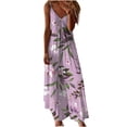 thumbnail image 2 of Nmnitkp Womens Maxi Dress 2025 Casual Strappy V Neck Sleeveless Flowy Sundress Plus Size Loose Long Maxi Beach Dress Sundress for Vacation S-5XL, 2 of 5