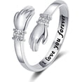 thumbnail image 2 of Granddaughter Daughter Hug Ring For Hope Rings, Stainless Steel Inspirational Jewelry Engraved Always With You Love You Forever Message Adjustable Non Tarnish Jewelry Birthday Gift Card, 2 of 3