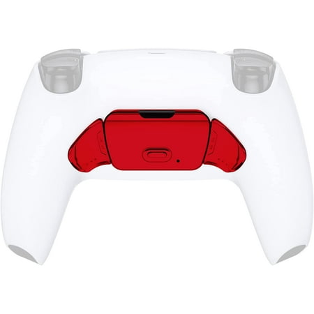 eXtremerate Rise Remap Kit Chrome Red Replacement Redesigned K1 K2 Back Button Housing Shell for PS5 Controller BDM-010/020/030/040