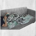 thumbnail image 6 of Birds Soft Flannel Fleece Throw Blanket, Hand Drawn Sketch of Mockingbird on Bloomed Roses and Butterflies, Cozy Plush for Indoor and Outdoor Use, 60" x 80", Baby Blue Pale Blue, by Ambesonne, 6 of 6