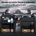 thumbnail image 4 of Organizador de Auto Asiento Trasero 2pzs, Protector de Respaldo de Asiento Trasero de Coche PU Organizador de Asiento con 10 Compartimentos Protector de Respaldo de Cacho con Comedor Bandeja Universal, 4 of 6