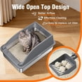 thumbnail image 5 of 2PACK Stainless Steel Cat Litter Boxes, XL Large Metal Litter Box with High Sides Lid, Odor Free Litter Pan Include Scoop Easy Cleaning Anti-Scratch Kitty Cat Box Anti-Urine Leakage, Non-Sticky, 5 of 7