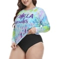 thumbnail image 4 of HDE Women's Plus Size Rash Guard UPF 50 Long Sleeve Swim Top Tie Dye 1X, 4 of 6