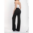 thumbnail image 3 of Weardear Women's Dress Pants Solid Wide Leg Lounge Pants Casual Straight Leg High Waist Pants Stretchy Trousers, 3 of 7