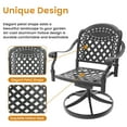 thumbnail image 5 of Hzzkey 5-Piece Outdoor Dining Set, Cast Aluminum Rectangle Table with Swivel Chairs, Cushions, Umbrella Hole, 5 of 10
