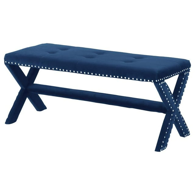 Banc d'Appoint en Velours Bleu Medraut
