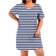 thumbnail image 3 of UPPADA Robe T-Shirt Décontractée d'Été pour Femme Grande Taille Sans Manches Évasée avec Poches Col Ras du Cou Plissée Robe Débardeur Coupe Ample Boho Plage Robes d'Été Bleu, TTTG, 3 of 7